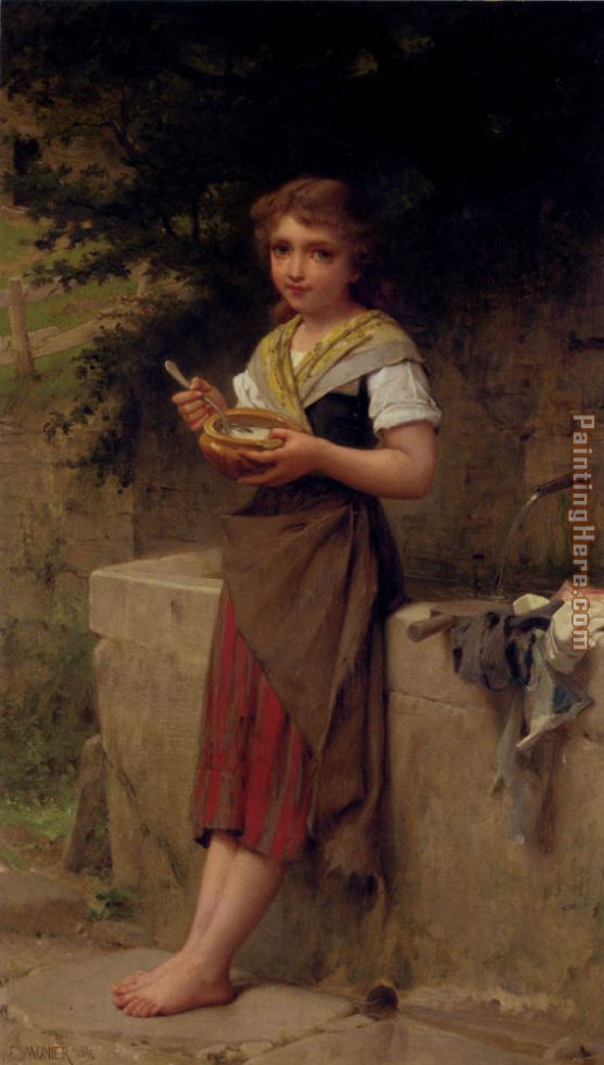 La Jeune Paysanne painting - Emile Munier La Jeune Paysanne art painting